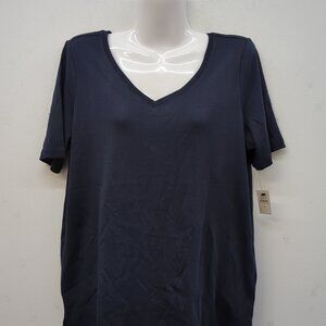 Talbots Pima Cotton Short Sleeves Women's T Shirt XP Blue